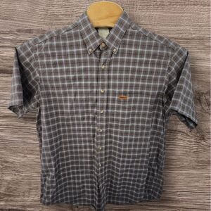 Carhartt Shirt Mens Size 2XL Brown Plaid Button Down Workwear Chore Chest Pocket